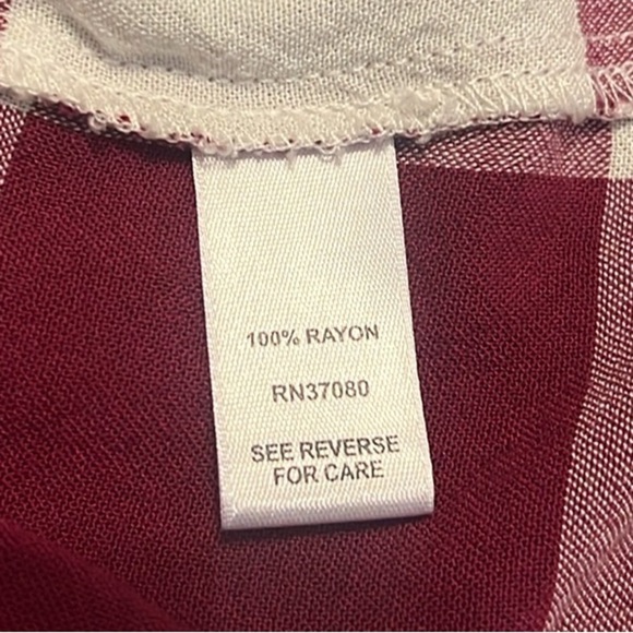 Cato Block Style Top W/Ruched Tie Sleeves, Button Down, Ruched Waist, Sz. M. - Picture 9 of 10